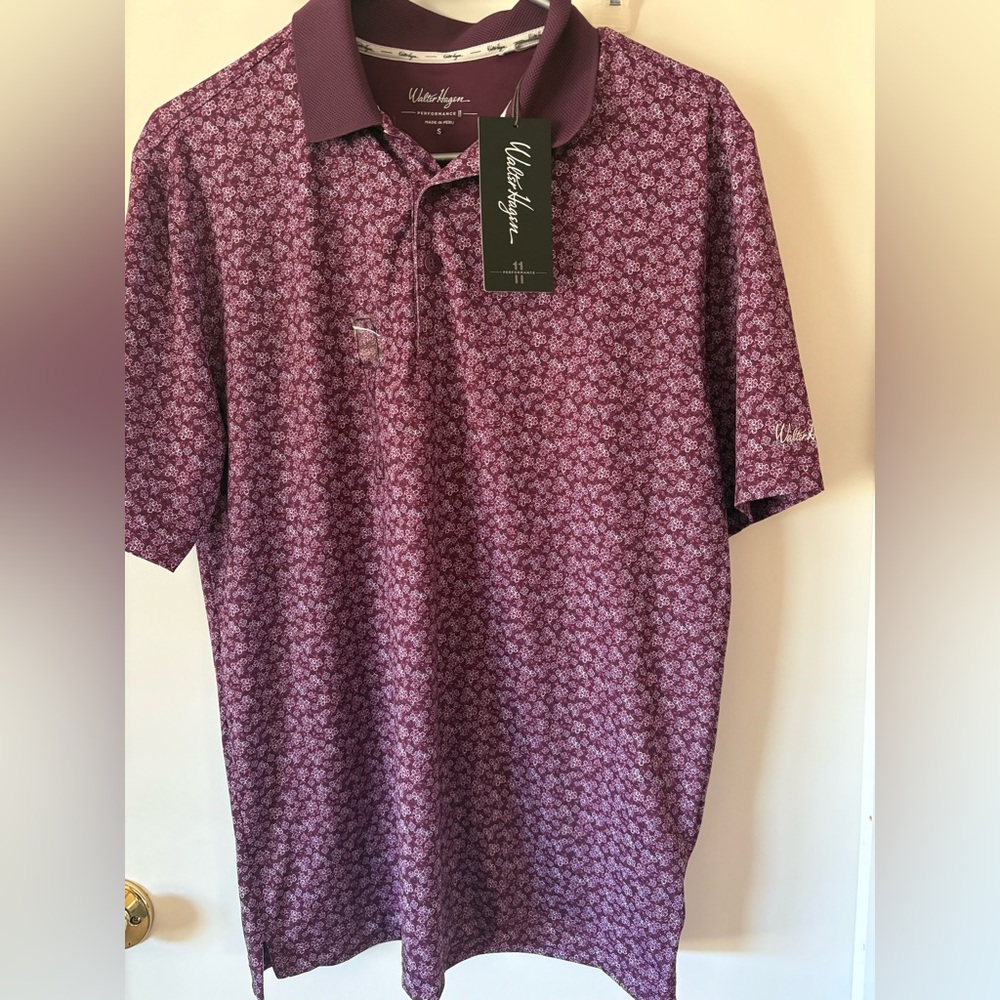 Walter Hagen Men's Polo in Rich Purple Pattern